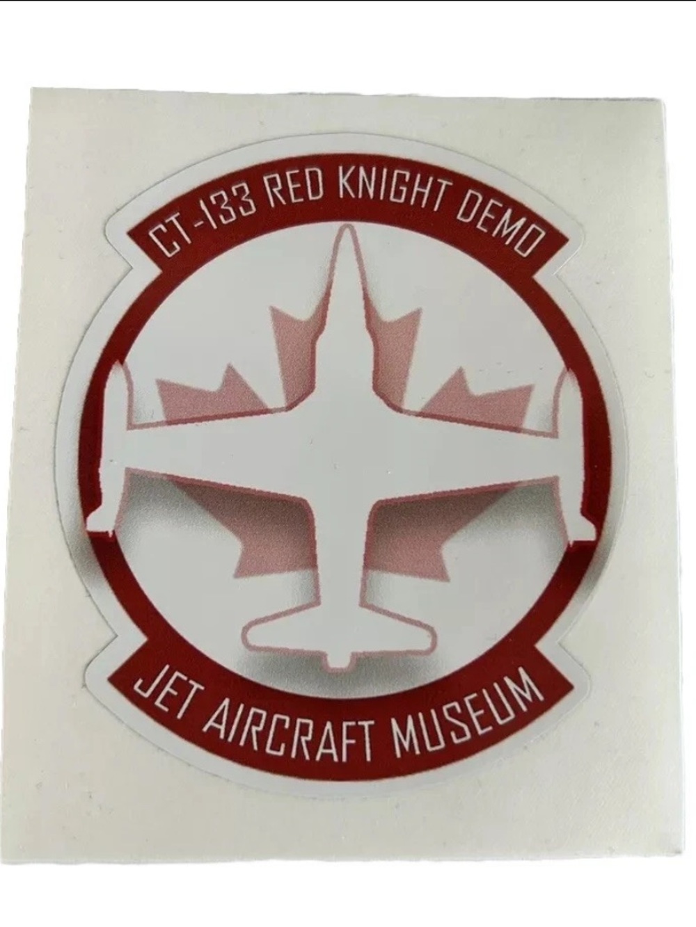 Red Knight Demo Jet Aircraft Museum Sticker - Red & White